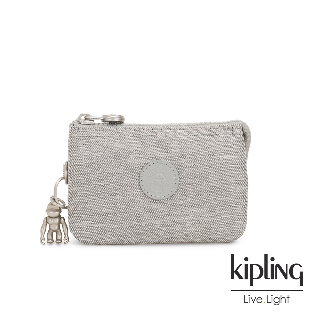 Kipling 清新柔和丹寧灰三夾層配件包-CREATIVITY S