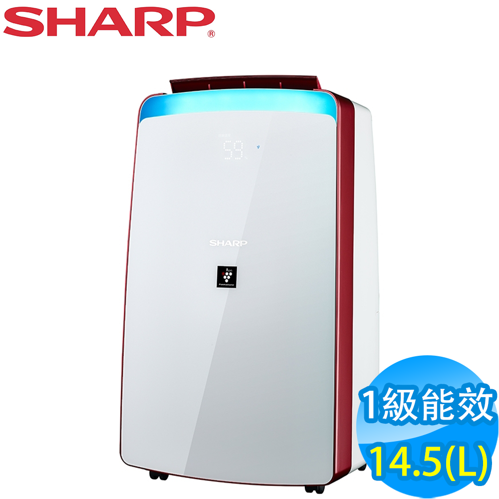 時時樂限定]SHARP夏普14.5L 1級科技美型清淨除濕機DW-J14HT-R | 14.1L 