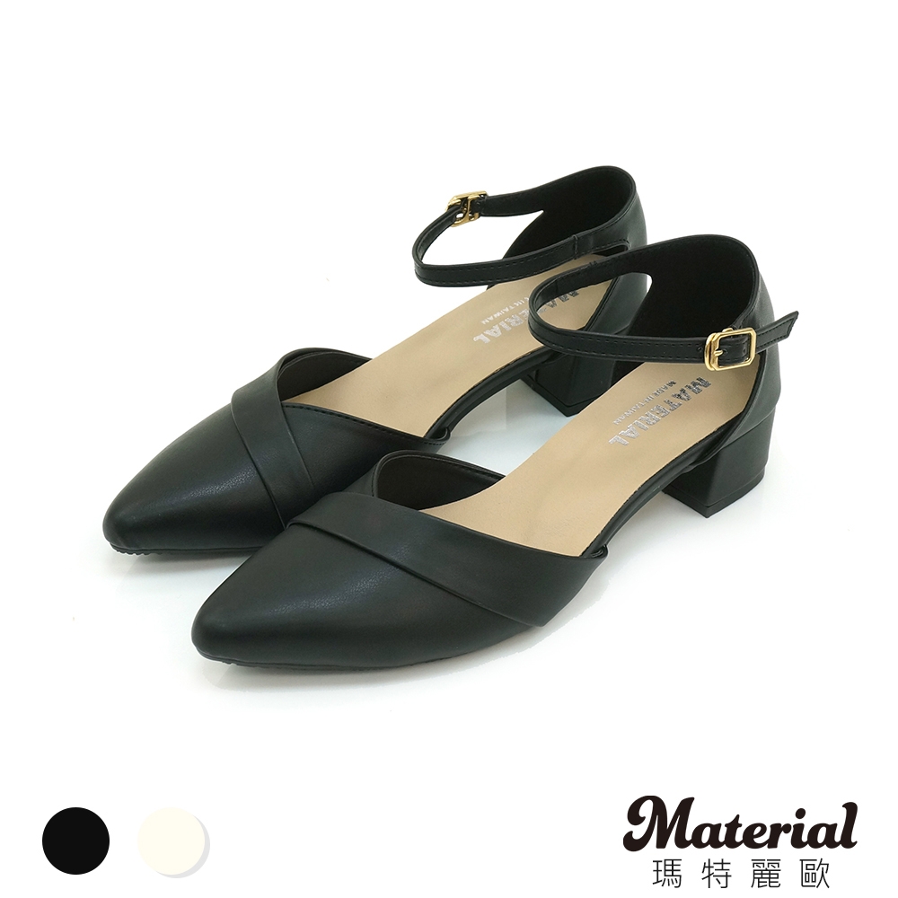 Material瑪特麗歐 【全尺碼23-27】跟鞋 MIT質感尖頭側釦跟鞋 T72118