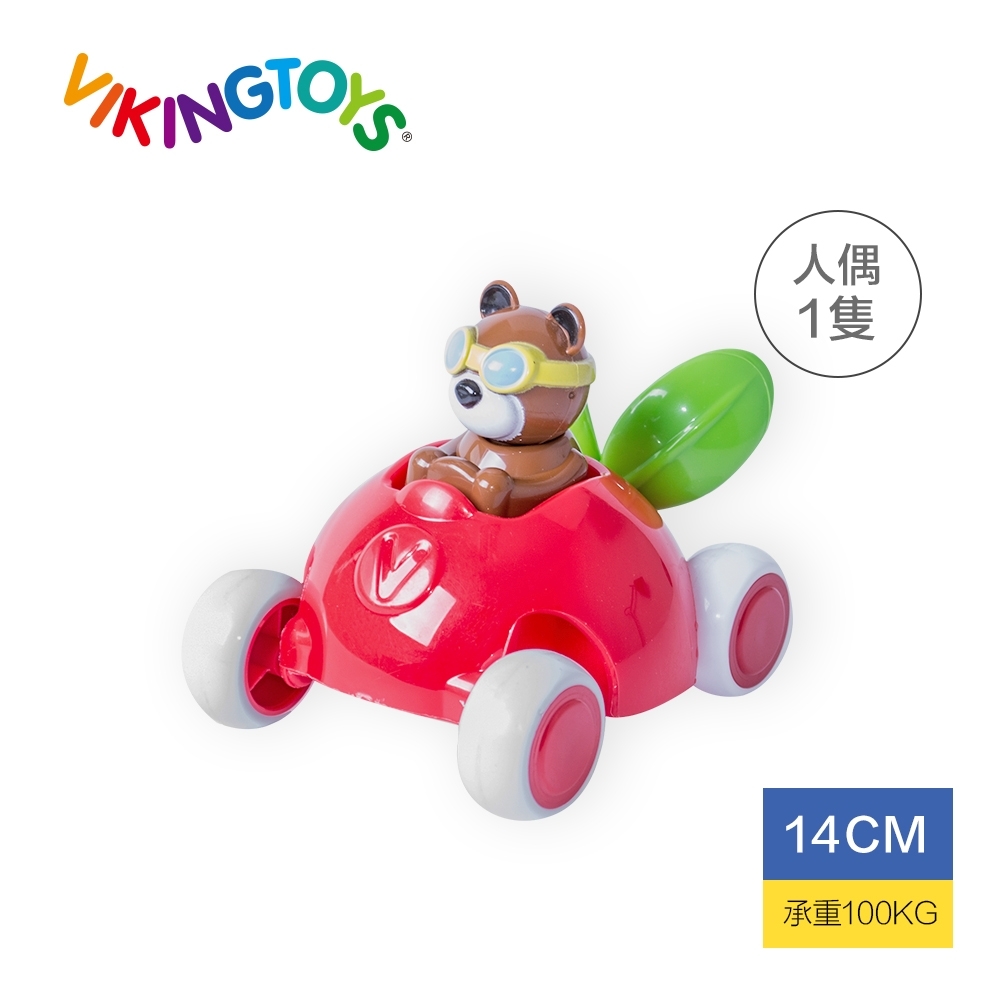 【瑞典 Viking toys】維京玩具 動物賽車手-貝兒草莓號-14cm (幼兒玩具車) 81367