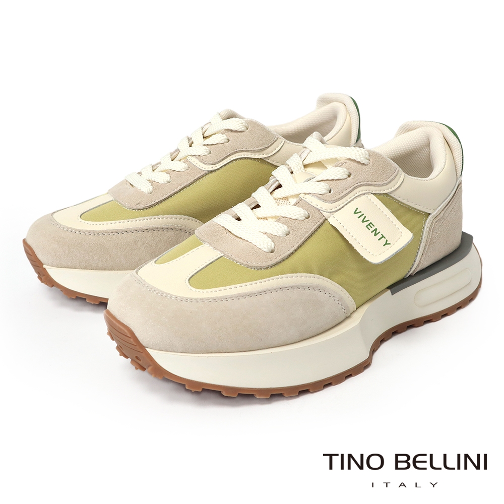 Tino Bellini 時尚運動風厚底休閒鞋LB0V010-5(黃綠)