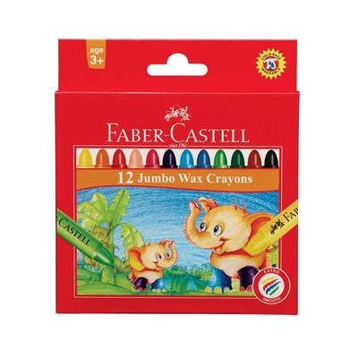 FABER-CASTELL 輝柏 大象粗芯蠟筆 12色 /盒 120040