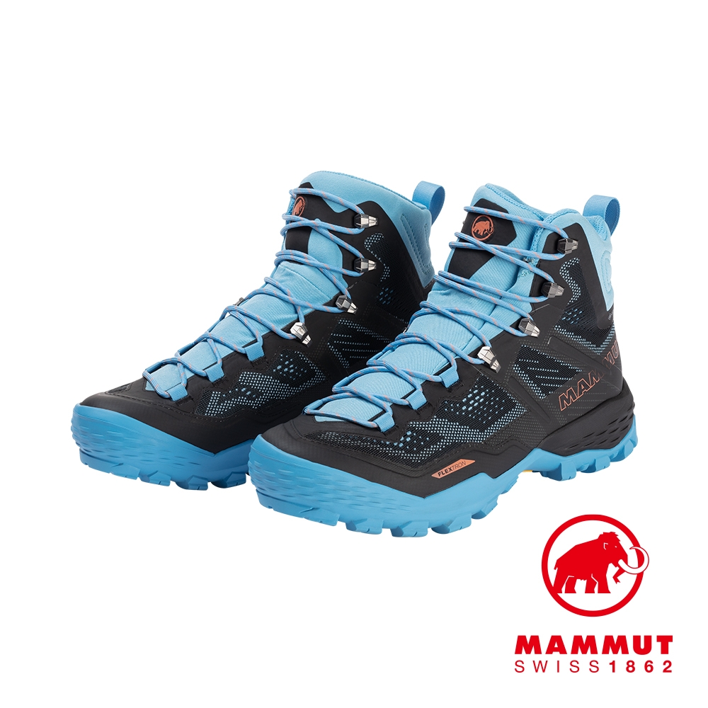 【Mammut 長毛象】Ducan High GTX 高筒登山健行鞋 女款 黑色/自在藍 #3030-03480