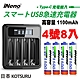 【日本iNeno】超大容量 鎳氫充電電池 1100mAh 4號/AAA 8顆入+鎳氫電池液晶充電器(循環發電 充電電池 戶外露營 電池 存電 不斷電 高容量 儲電 隨時充) product thumbnail 1