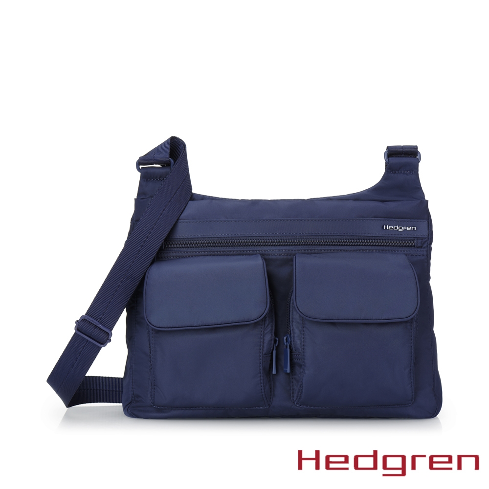 Hedgren INNER CITY系列 RFID防盜 雙口袋 側背包 深藍