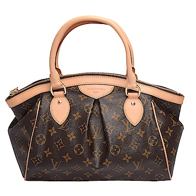 LV M40143經典Tivoli PM系列Monogram帆布印花牛皮飾邊手提包-展示品