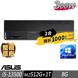 (兩台組)ASUS 薄型 M700SE 商用電腦 i5-13500/8G/M.2-512GB+1TB/W11P