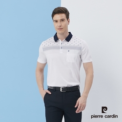 Pierre Cardin皮爾卡登 男裝 定位印花短袖POLO衫-白色(5217283-90)