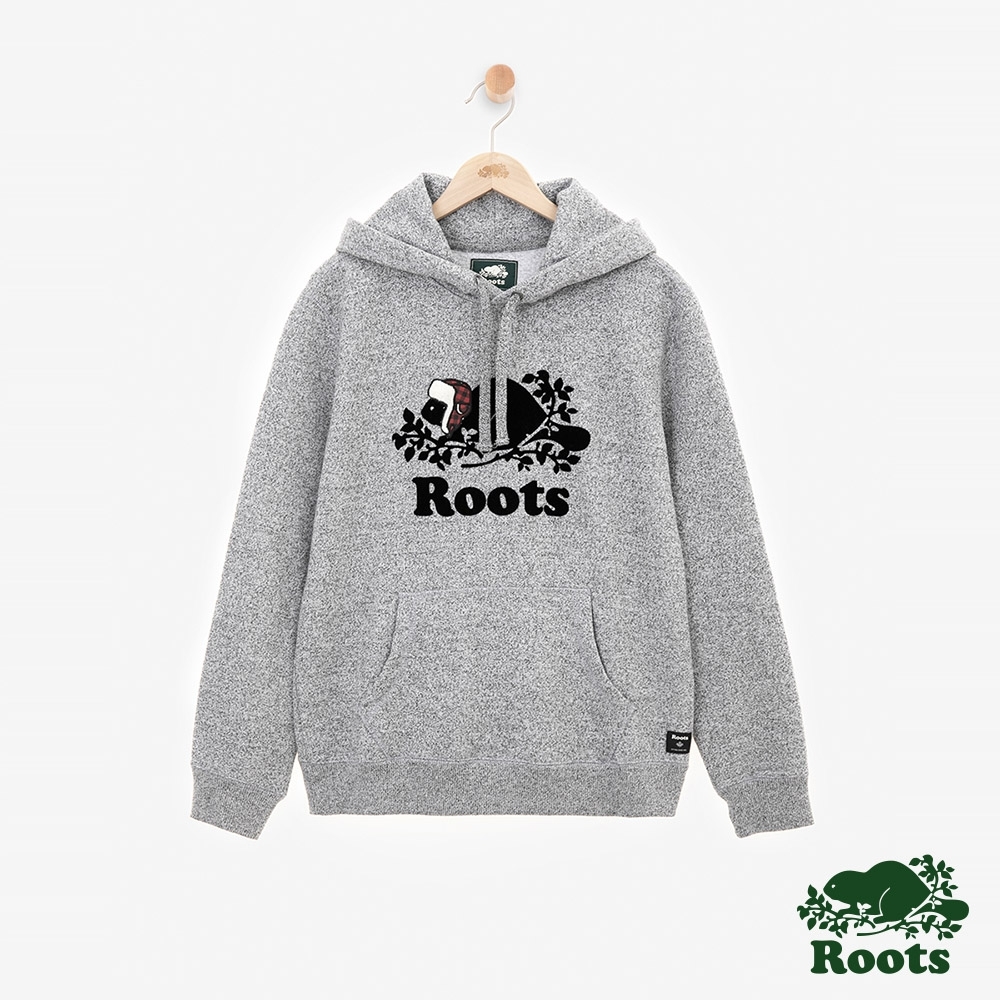 Roots 男裝- 巴迪刷毛連帽上衣-灰