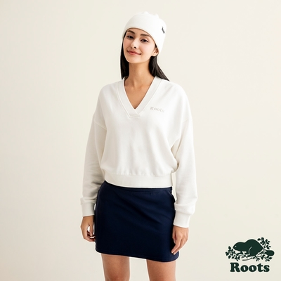 Roots 女裝- SPARKLE V領上衣-白色