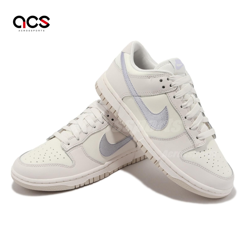 Nike 休閒鞋Wmns Dunk Low ESS Trend 女鞋米紫皮革低筒紫勾DX5930-100