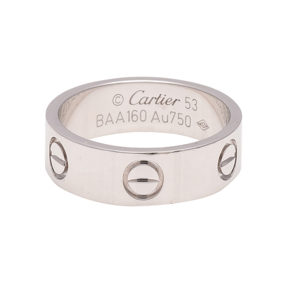 Cartier 卡地亞經典LOVE RING 18K白K金婚戒