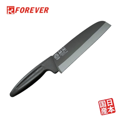 FOREVER 日本製造鋒愛華銀抗菌高精密寬刃陶瓷刀16CM(黑刃黑柄)