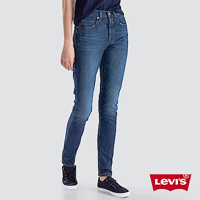 Levis 女款 501 Skinny 高腰排釦牛仔長褲 彈性布料