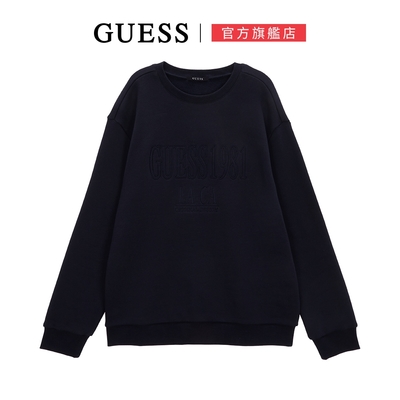 【GUESS】簡約印花LOGO大學T-三色任選