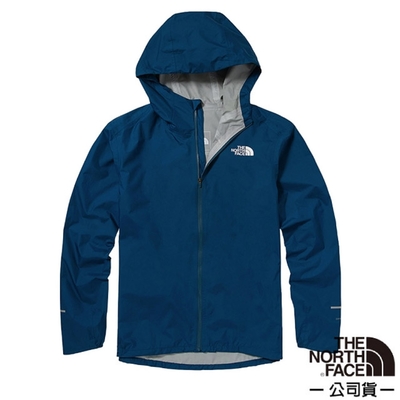 The North Face 男新款 防水透氣連帽衝鋒衣_藍色