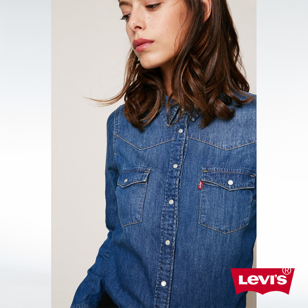 Levis 女款 牛仔襯衫 V型雙口袋 延續款