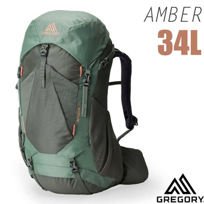 【GREGORY】AMBER 34 女款專業健行登山背包(34L_附全罩式防雨罩)_149384-6059 地衣綠