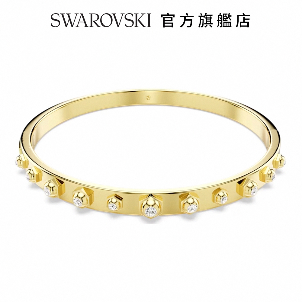 SWAROVSKI 施華洛世奇 Numina 手鐲, 混合圓形切割, 白色, 鍍金色色調-M / L