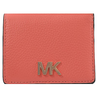 MICHAEL KORS MONTGOMERY大金屬MK字釦式零錢短夾(柚色)