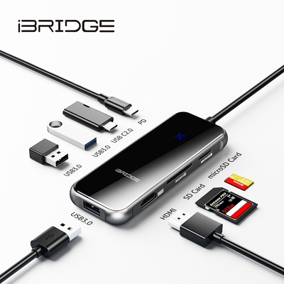 iBRIDGE 8合1 Type-C Hub 多功能4K轉接器