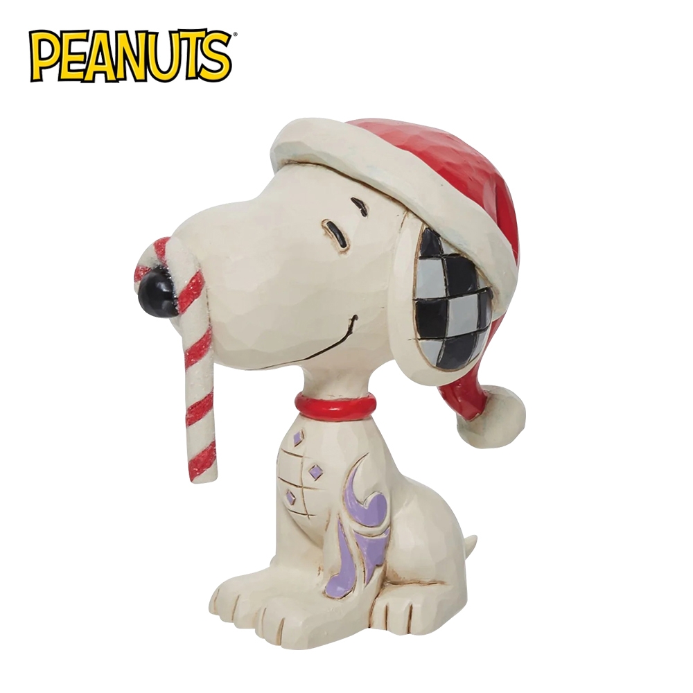 正版授權 Enesco 史努比 閃耀拐杖糖 塑像 公仔 精品雕塑 Snoopy PEANUTS - 368044