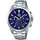 CASIO EDIFICE 經典極簡三針三眼計時紳士腕錶-藍面(EFV-630D-2A)/43.9mm product thumbnail 1