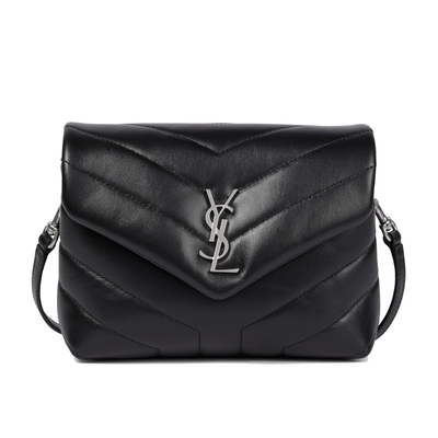 SAINT LAURENT YSL Toy Loulou Monogram 銀色金屬 斜背包 肩背包 黑色