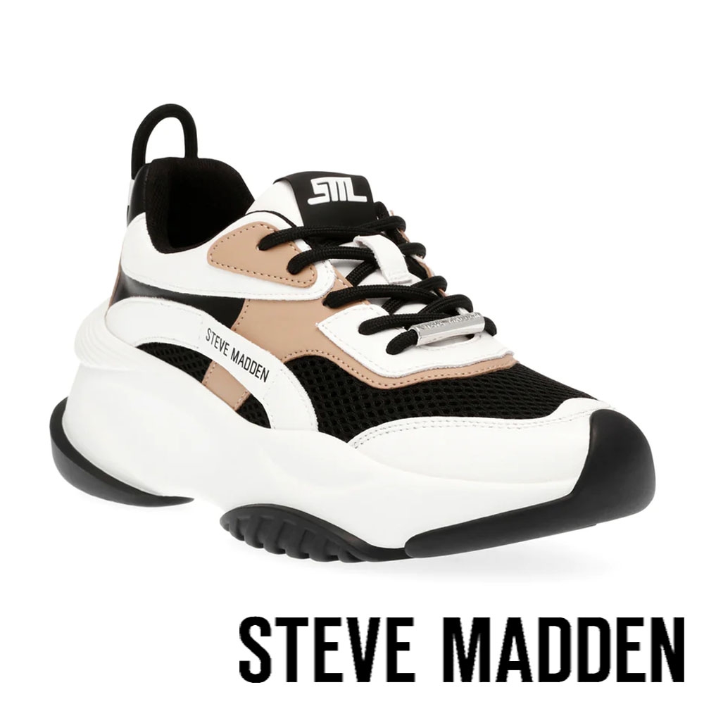 STEVE MADDEN-BELISSIMO 厚底綁帶休閒鞋-棕色