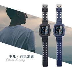 Apple Watch 1/2/3/4/5 一體式耐衝擊全包覆替換錶帶 (42/44/45mm)