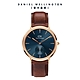 Daniel Wellington DW CLASSIC MULTI EYE 40mm  小三針極光藍棕色皮革錶-玫瑰金框 product thumbnail 1