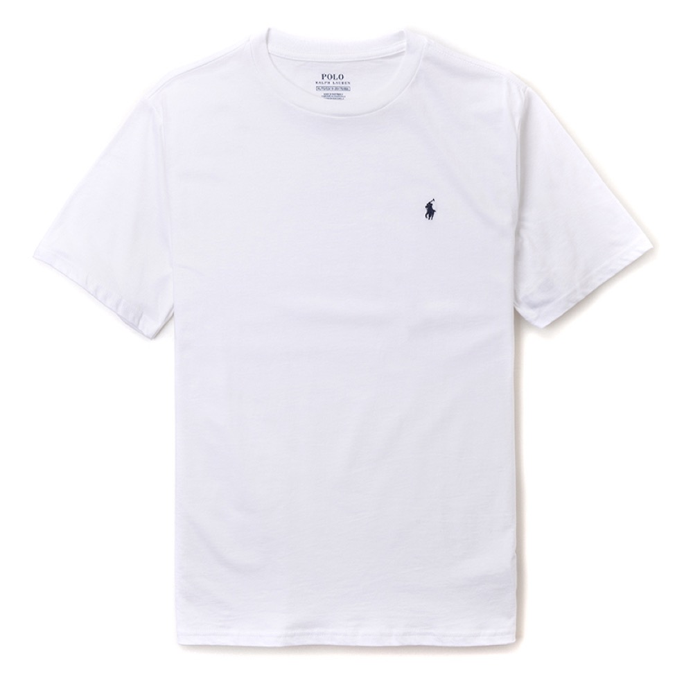 Polo Ralph Lauren 經典電繡小馬圓領素面短袖T恤(青年款)-白色