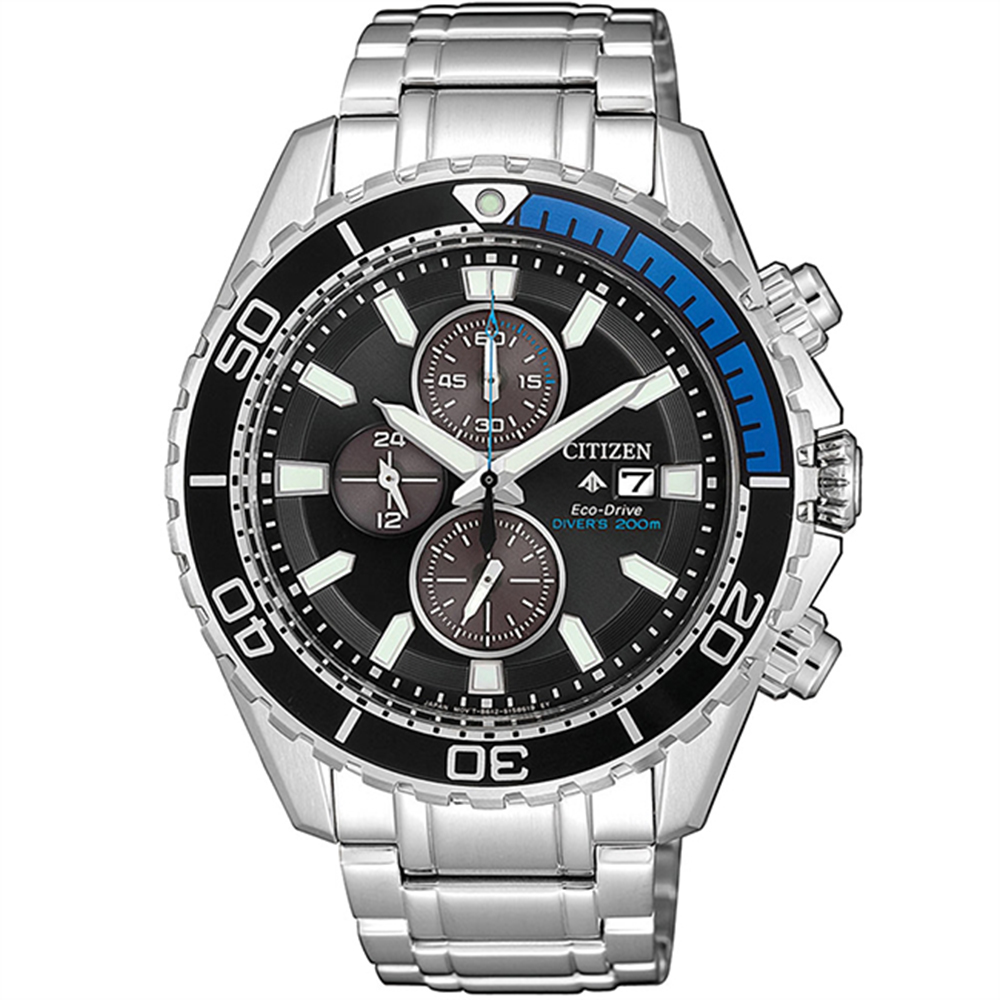 CITIZEN 星辰 PROMASTER光動能限量碼錶計時腕錶-藍CA0719-53E