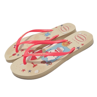 havaianas 拖鞋 slim hello kitty 女鞋 卡其 桃紅 凱蒂貓 聯名款 夾腳拖 人字拖 哈瓦仕 41457480570w