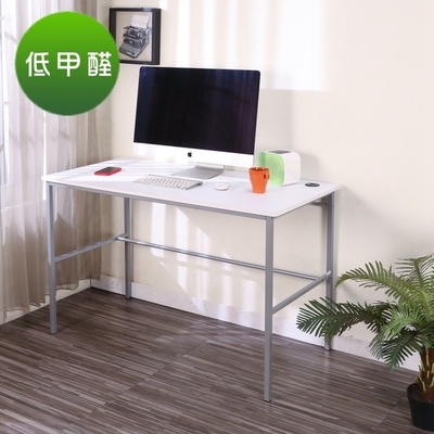 BuyJM低甲醛簡單型木紋白寬120公分粗管工作桌/書桌