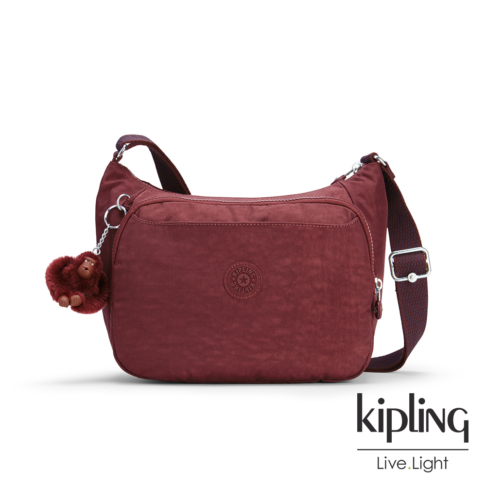 Kipling高雅酒紅雙層側背包-CAI