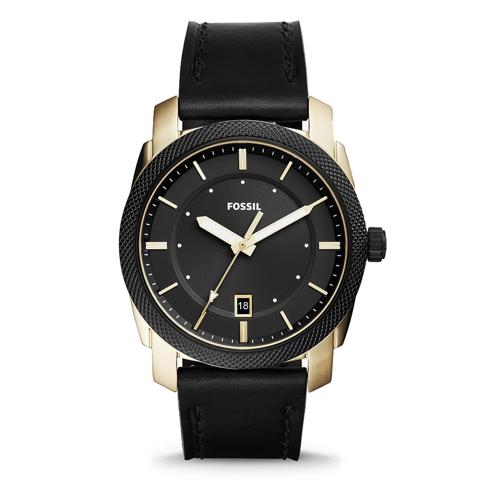 FOSSIL 爵士都會時尚腕錶 男錶(FS5263)-黑x金框/42mm