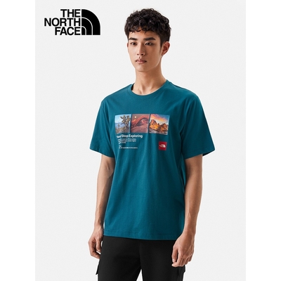 The North Face M S/S PHOTOPRINT GRAPHIC TEE - AP 男 短袖上衣-藍綠-NF0A81N7EFS