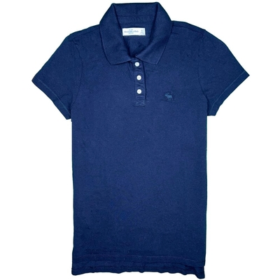 AF a&f Abercrombie & Fitch 女 短袖 polo杉 藍色 2384