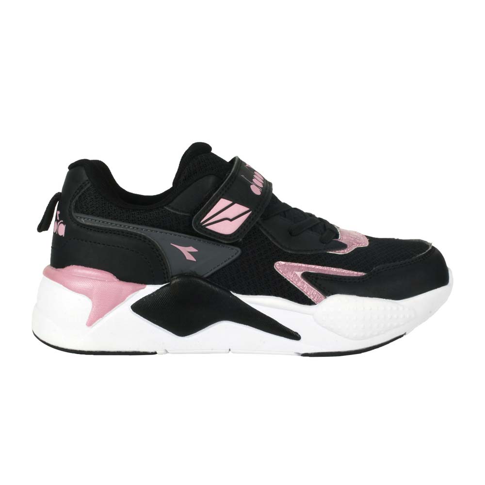 DIADORA 女大童運動生活時尚鞋-超寬楦-慢跑 童鞋 DA13032 黑粉紅