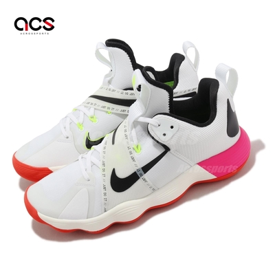 Nike 排球鞋 React Hyperset SE 男鞋 白 粉紅 魔鬼氈 緩震 室內運動鞋 奧運配色 DJ4473-121