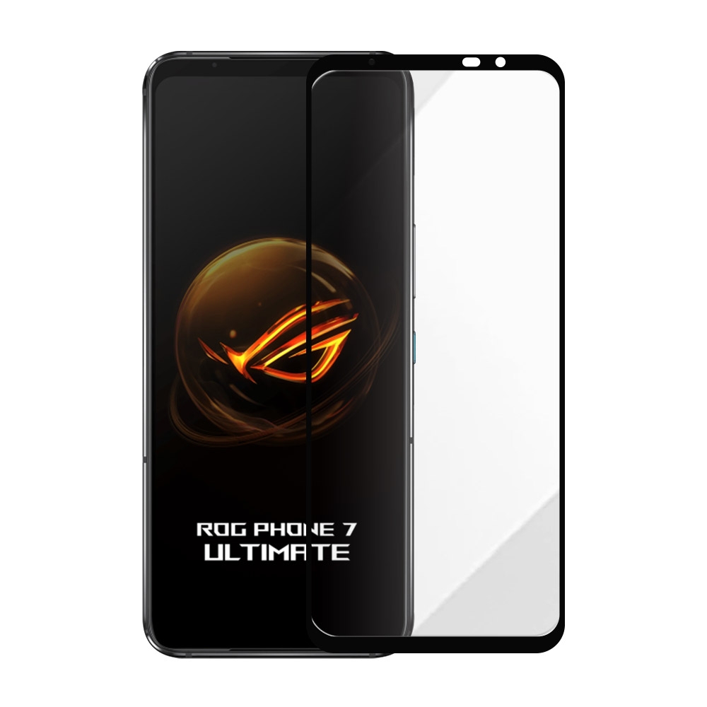 Metal-Slim ASUS ROG Phone 7 / 7 Ultimate AI2205 黑框磨砂霧面滿版9H鋼化玻璃保護貼