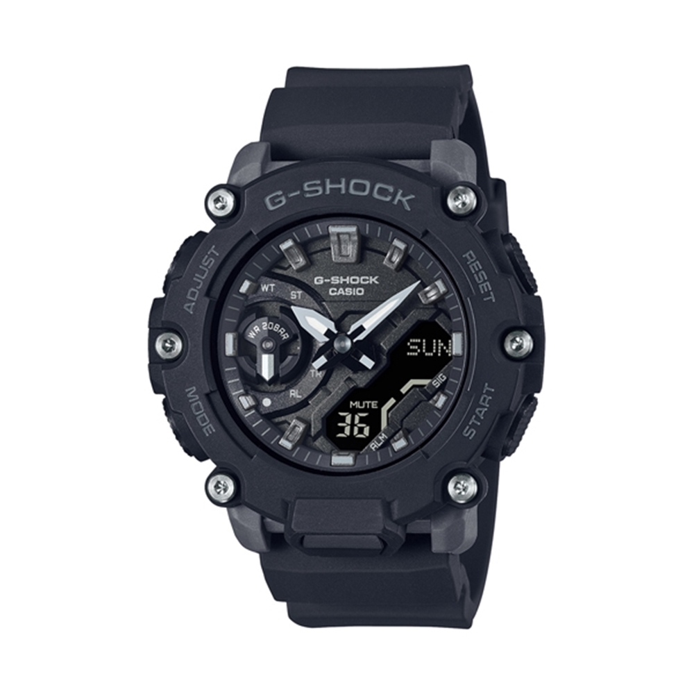 CASIO卡西歐 G-SHOCK 都會戶外時尚 酷勁黑 碳核心防護構造 雙顯系列 GMA-S2200-1A_45.7mm