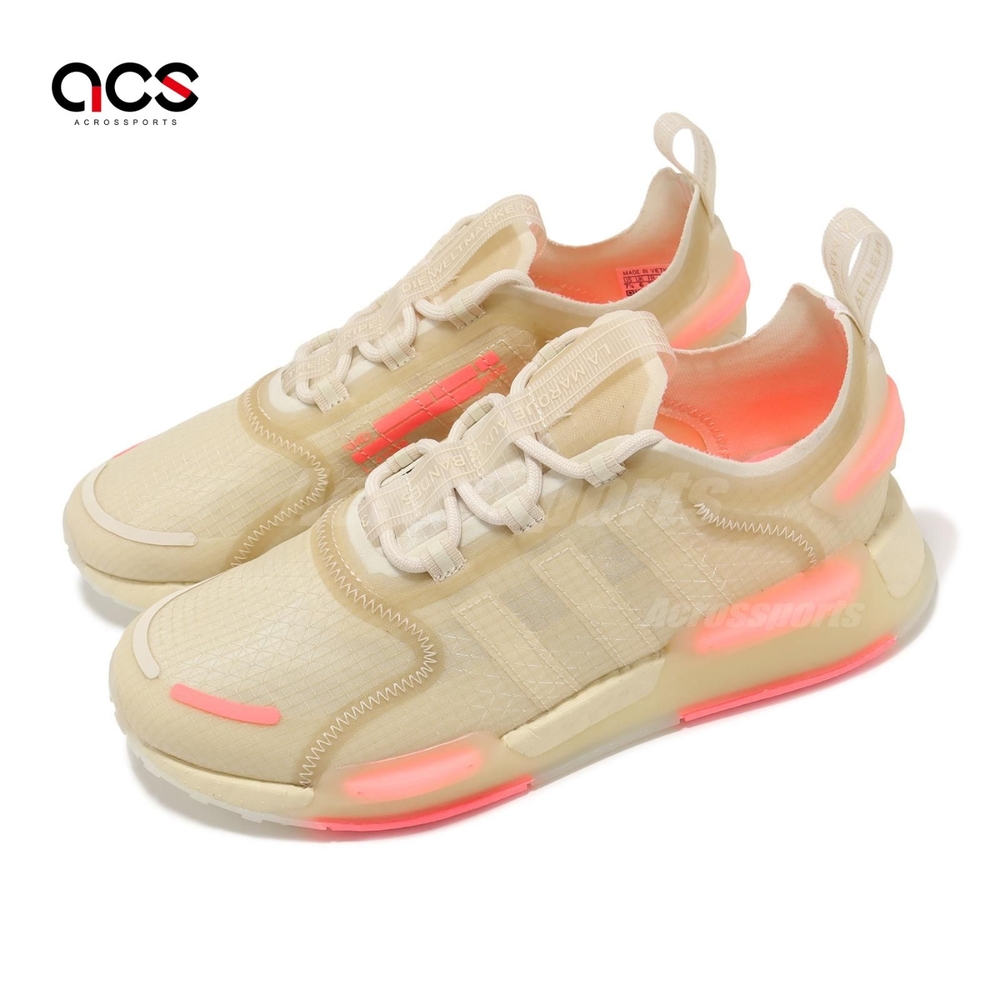 adidas 休閒鞋 NMD V3 W 女鞋 米白 粉 透氣 Boost 緩震 反光 經典 運動鞋 愛迪達 GX5785