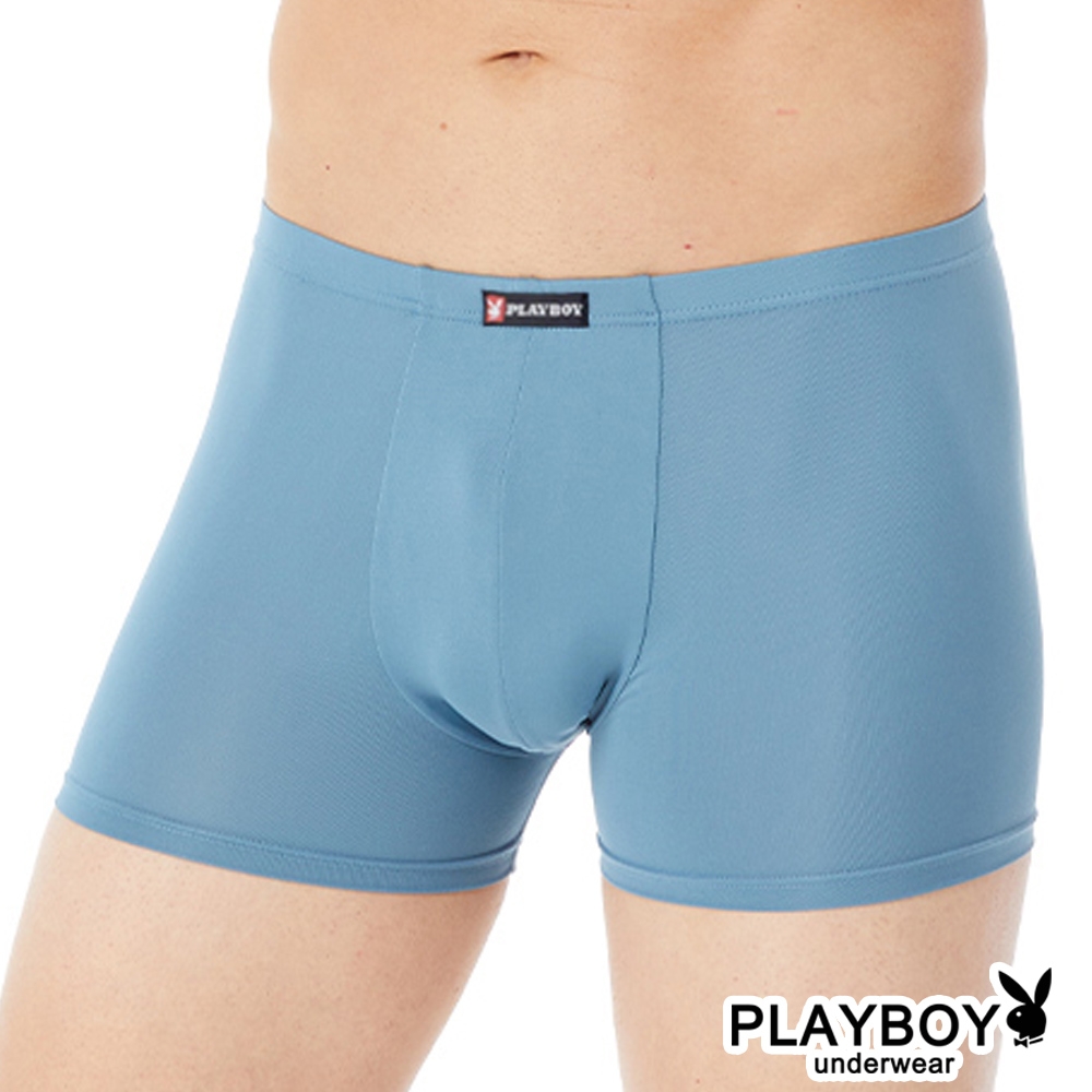 PLAYBOY 運動速乾親膚三片式立體合身四角褲-單件-英瓷藍