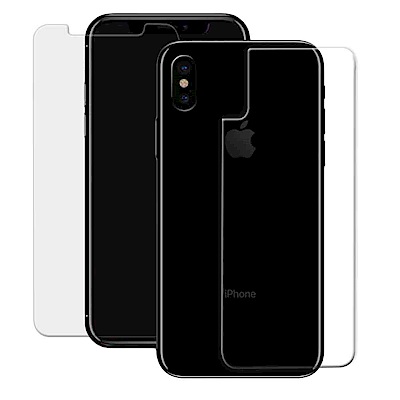 正反雙膜 iPhone Xs/X 5.8吋 0.25mm(螢幕+背部)鋼化玻璃膜(非滿版)