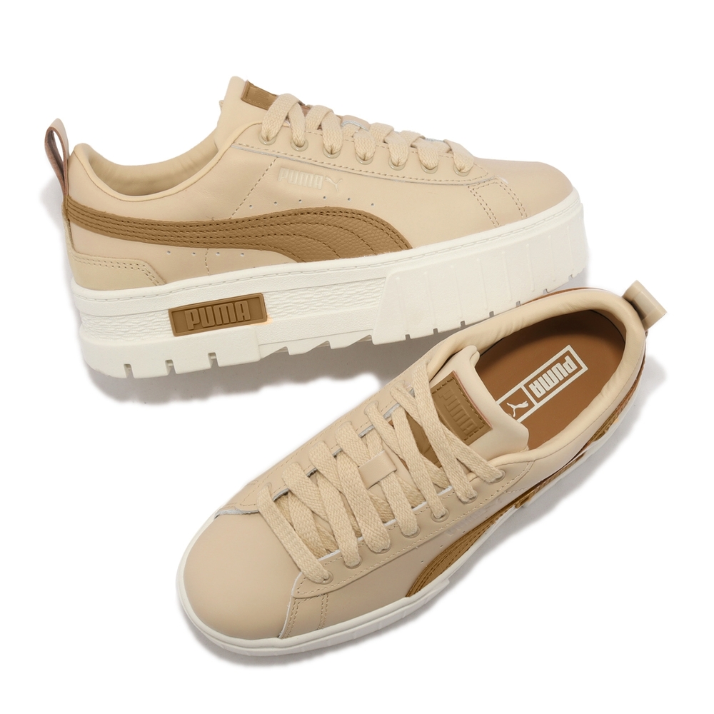 Puma 休閒鞋Mayze Luxe Wns 女鞋咖啡棕皮革厚底增高基本款低筒38399505