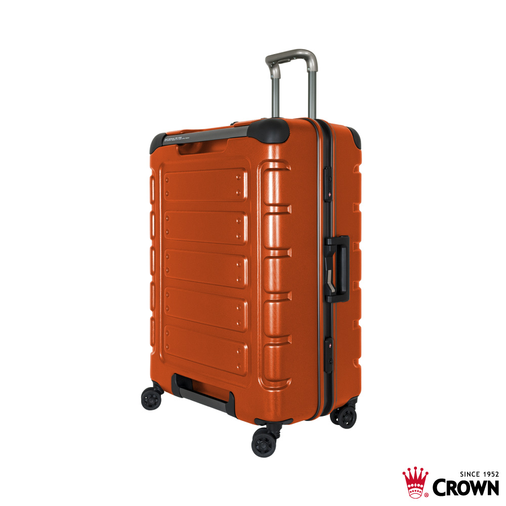CROWN 皇冠 27吋鋁框箱 閃橘色悍馬箱 獨特箱面手把 行李箱