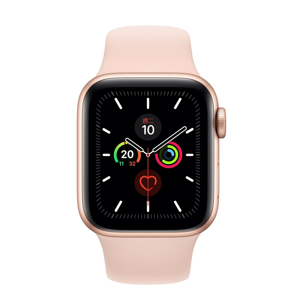 Apple Watch S5 GPS版 40mm金色鋁錶殼配粉沙色運動錶帶MWV72TA