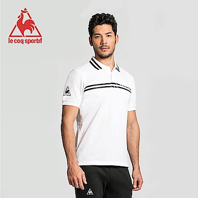 le coq sportif 法國公雞牌運動潮流短袖POLO衫 男-白